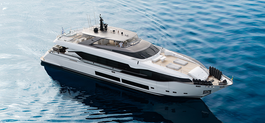 Yacht detail on calm water